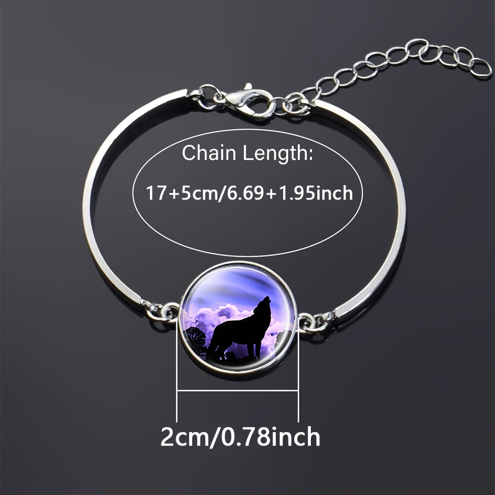 Wolf Shadow Silhouette Art Circular Pattern Bracelet